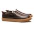 SLIP-ON MASCULINO CASUAL EM COURO MARROM 