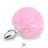 Plug de Metal P Com PomPom SI (5501) - Rosa