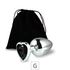 Plug de Metal G Com Pedra Formato de Coração 8cm SI (5850). - Pedra Preta