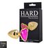 Plug de Metal Dourado Com Pedra de Coração (HA161D)- - Rosa