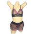 Conjunto Coração Com Sainha (ID1118)- - Preto c/ Pink