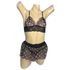 Conjunto Coração Com Sainha (ID1118)- - Preto c/ Rosa