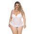 *Body Agatha Plus Size (PS2050). - Branco c/ Preto