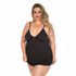 *Camisola Dantele Fechada Plus Size (PS2059). - Preto