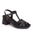 Sandália Feminina Quadrada Salto Médio Grosso Moda Preto