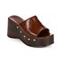 Sandália Feminina Anabela Moda Boho Plataforma Tamanco Ombre Caramelo