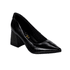 Sapato Scarpin Social Bico Fino Salto Médio Grosso Basic Preto