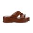 Sandália Feminina Anabela Flatform Tira Cruzada Nika Caramelo