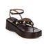 Sandália Feminina Anabela Flatform Dedo Boho Clio Café