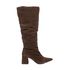 Bota Feminina Montaria Enrugada Camurça Café