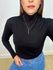 Blusa Manga Longa Gola Alta Preto