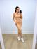 Vestido Midi Gola Alta Anarruga Nude