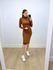 Vestido Midi Gola Alta Anarruga Marrom