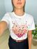 T-shirt Mini Corações 100% Algodão Off White