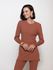 Blusa Vestleg Trabalhada Biamar - Mocha Mousse