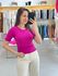 Blusa Malha Canelada Petenatti Rosa