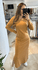 Vestido Longo Canelado Pluma Caramelo