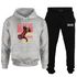 Kit Blusa Cinza Mescla e Calça Moletom Samuray Breakdance