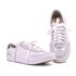 Tênis Feminino em Couro Legítimo Vivienne - Branco/Prata