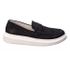 Sapato Loafer Guitte Slip On Preto Couro Legítimo Camurça