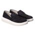 Sapato Loafer Guitte Slip On Preto Couro Legítimo Camurça