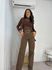 Calça Wide Leg Jeans Marrom Ivy