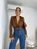 Blusa Acetinada Marrom Lilian