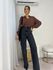 Calça Wide Leg Sofi Preta Estonada 