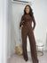 Calça Alfaiataria Wide Leg Marrom Tuty