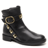 BOTA ROCKSTUD COURO CABRA PRETO/OURO