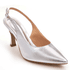 SCARPIN SLINGBACK COURO CRISTAL PRATA