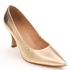 SCARPIN SALTO ALTO COURO METALIZADO OURO LIGHT