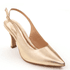 SCARPIN SLINGBACK COURO CRISTAL OURO LIGHT