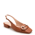 SCARPIN SLINGBACK EM COURO PREMIUM CARAMELO