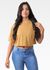 Cropped Feminino Oversized Caramelo