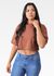 Cropped Feminino Oversized Marrom