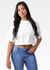 Cropped Feminino Oversized Off White
