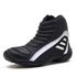 279AT-Bota motociclista cano médio em couro com refletivo prata