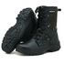 293-Bota masculina estilizada Exército Brasileiro Couro Legítimo preto e lona camuflada 