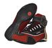 320AT-Bota Tênis Motociclista Cano Alto Couro com protetores de borracha Refletivos vermelho preto