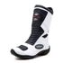 420AT-Bota motociclista couro legítimo semi-impermeável com ajuste em velcro na panturrilha nas cores branco e preto
