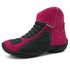305AT-Bota motociclista couro semi impermeável protetores de borracha na cor pink preto