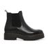 381LC-Bota Feminina em couro forrada palmilha espumada Preto