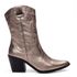 4500APR-Bota Texana Feminina Couro Nobre Natural - Cano Médio forrada Dourado