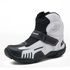 406AT- Bota para motociclista AS-RACING em legitimo couro natural reforçada preto e branco branco