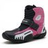 406AT- Bota para motociclista AS-RACING em legitimo couro natural reforçada preto e branco rosa