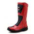 430AT-Bota para Motociclista De Couro resistente e Impermeável (chuva) forrada com tecido espumado na cor vermellho