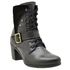 9066AT-Bota Coturno feminino Moda inverno em couro na cor preto
