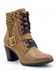 9066AT-Bota Coturno feminino Moda inverno em couro na cor whisky