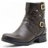 9109AT-Bota Coturno feminino Moda inverno em couro na cor cafe